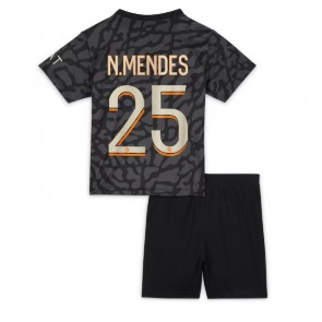 Paris Saint-Germain Nuno Mendes #25 Rezervni Dres za Dječji 2023-24 Kratak Rukavima (+ kratke hlače)